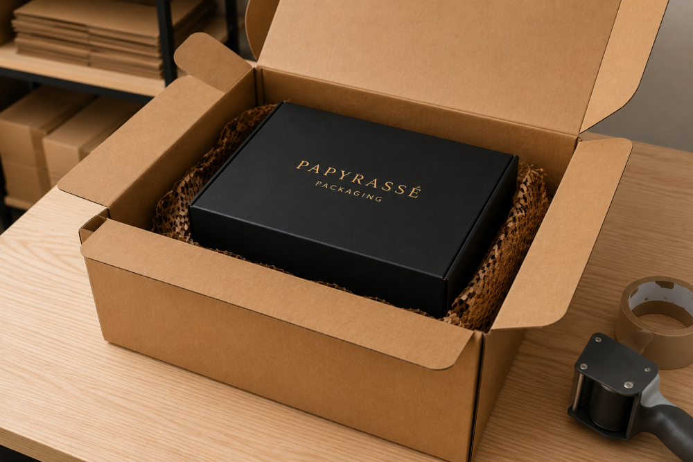 Unterschied zwischen Geschenkbox und Versandkarton