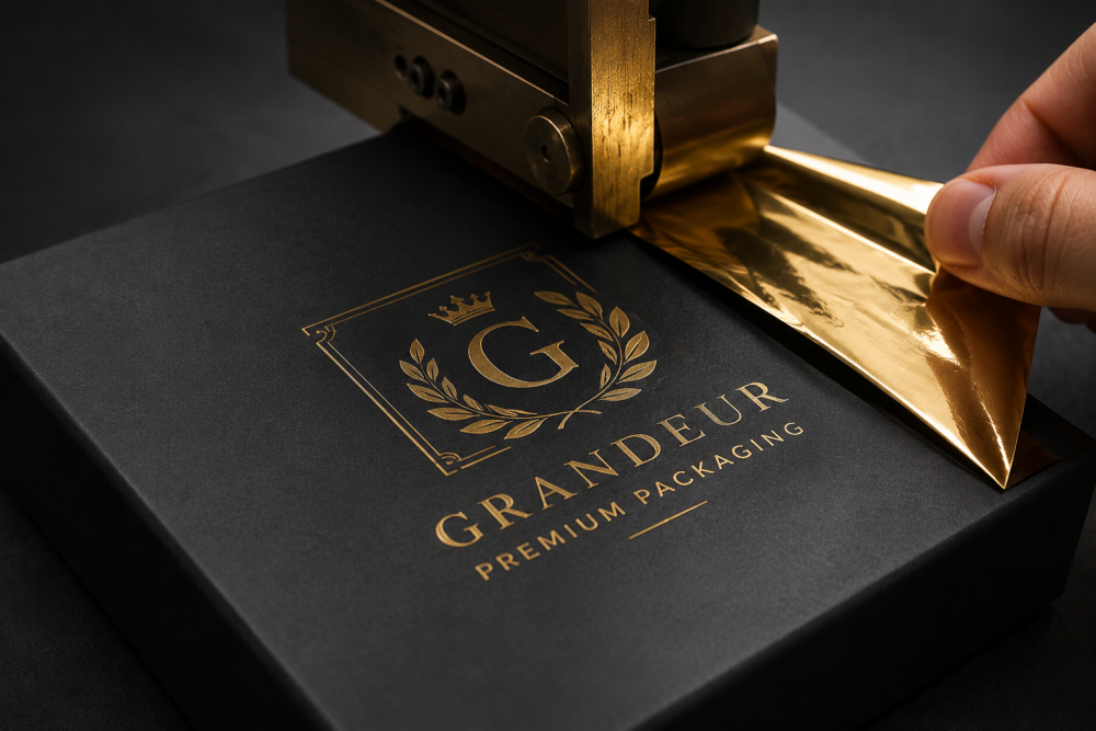 Folienprägung auf luxuriöser Geschenkbox