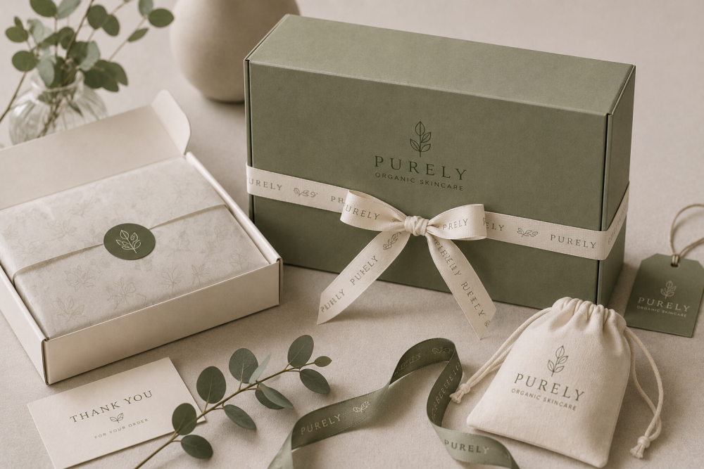 Personalisierte Geschenkbox im einheitlichen Corporate Design