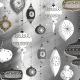 Luxus Metallisiert RETRO XMAS CLASSIC SILVER WHITE